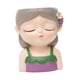 thumbnail image 5 of Maceta de mesa con diseño de niña de dibujos animados shamjiam maceta decorativa de resina Violeta gris, 5 of 8