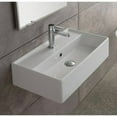 thumbnail image 1 of Scarabeo 5001-One Hole Teorema Rectangular Ceramic Wall Mounted/Vessel Sink, White, 1 of 1
