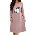 thumbnail image 2 of Stamzod Women's Nightgowns & Sleepshirts Long Sleeve Night Dress Loose Soft Comfy Pajama Dress Halloween Pajamas XXXL, 2 of 7