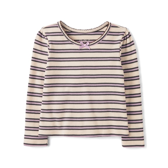 The Children's Place Toddler Girls Long Sleeve Striped Ribbed Top, Sizes 12M-5T