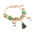 thumbnail image 1 of Pulsera navideña para mujer, pulsera colgante con dije de cuentas navideñas, pulsera de cadena de serpiente, regalo de joyería navideña, 21 cm, 1 of 7