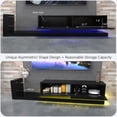 thumbnail image 5 of S-HOME Modern TV Console with LED Lights Fits 50 60 70 Inch TVs, Particle Board and Tempered Glass Stand, Entertainment Center with Storage Space, Black, 5 of 11