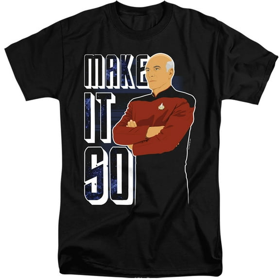 Star Trek The Next Generation Make It So Adult Tall T-Shirt 18/1 T-Shirt Black