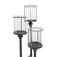 thumbnail image 4 of DecMode 3-Slot Black Metal Tall Floor Hurricane Lamp with 3 Posts and Round Base, 4 of 10