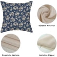 thumbnail image 3 of Spring Flower Pillow Covers 20x20 Chinoiserie Navy Blue Floral Farmhouse Decor Throw Pillows Case for Couch Seasonal Pillowcase Outdoor Decorative Cushion Case for Sofa Bed Decorations Set of 2, 3 of 6