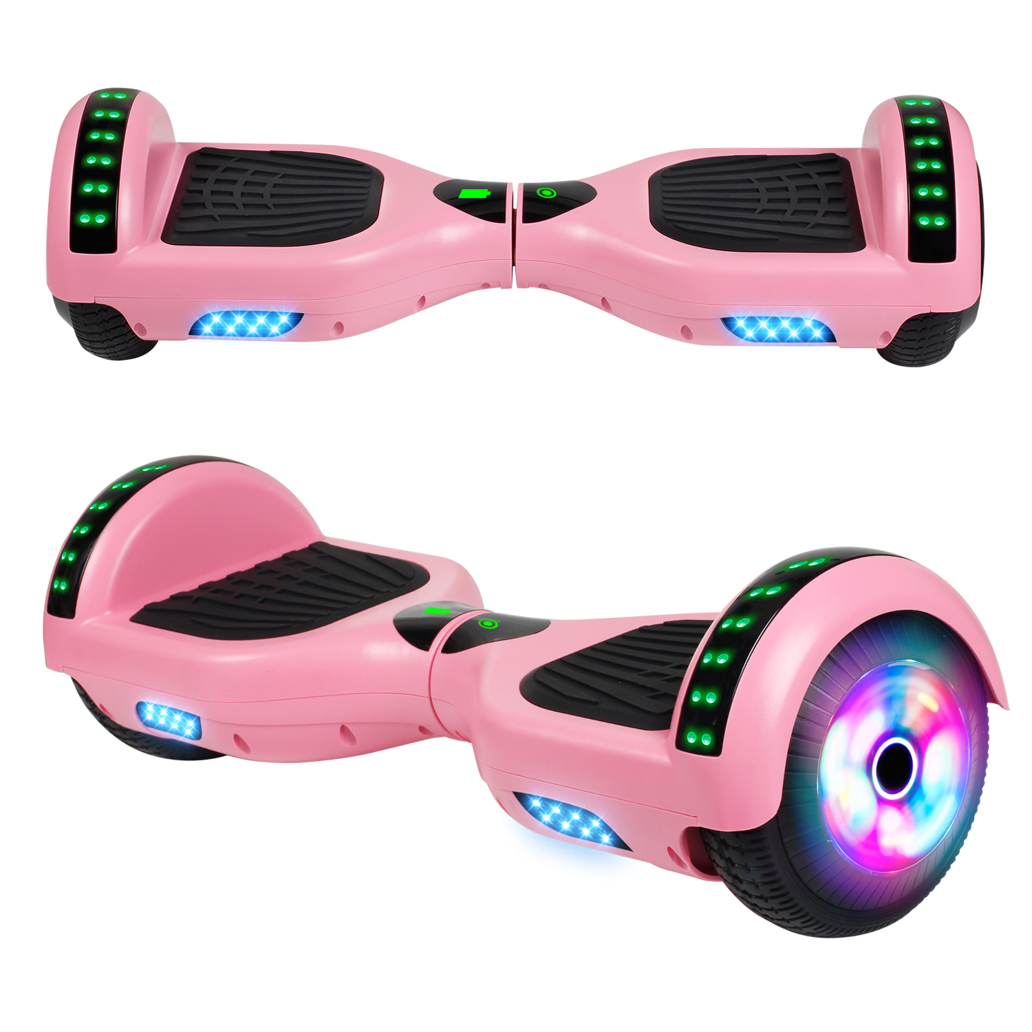 Self Balancing Electric Scooter Hoverboards with Seat Attachment & Bluetooth Speaker 6.5 Hover Board Scooter with Colorful LED Lights Gift for Kids and Adults Hoverboard and go Kart 