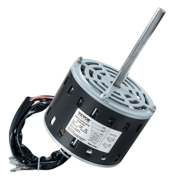 1/3HP Furnace Blower Motor, 110/120V 4.4Amps, 1075RPM 4 Speeds, CW/CCW Rotation, Frame 5.2" Shaft Length, 5μF/370V Capacitor   11" Hold Hoop