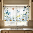 thumbnail image 5 of Beautynvta 2 Pack Daisy Butterfly Print Short Kitchen Curtains, Rod Pocket Light Filtering Floral Short Window Drapes, Small Curtain Panels for Kitchen Bathroom Farmhouse Decor, 5 of 7