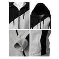 thumbnail image 4 of Aayomet Mens Zip Up Hoodie Hoodie Splicing Large Size Sweater Jacket (Gray, S), 4 of 5