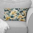 thumbnail image 4 of Designart "Botanical Harmony in Yellow and Teal" Botanical Printed Throw Pillow, 4 of 5