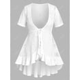 thumbnail image 4 of Blusa Talla Extra Asimétrica Malla y Camisola Rosegal  Blusas Tallas Grandes, 4 of 5