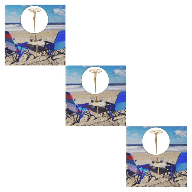 Maytalsory Support de Verre à Vin Pratique pour Plage et Camping, Support d'Assiette de Service, Table à Vin d'Extérieur Style A, Ensemble de 3