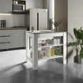 thumbnail image 2 of Knubmt Kitchen Island with 3 Open Shelf, 40" Width Island Table for Living Room, Dining Room, Kitchen, White+Gray, 2 of 6