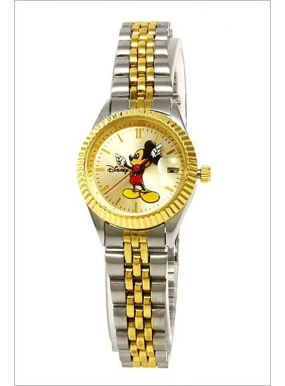Mickey Mouse Women's MCK340 Classic 'Moving Hands' Two-Tone Bracelet Watch