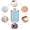 thumbnail image 4 of Light Blue Vertical White Lines Fabric Texture Translucent Plastic Cans Storage Canisters with Lid Set of 2, 4 of 7