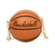 thumbnail image 1 of Bolso bandolera informal con forma de pelota de baloncesto para hombre y mujer marrón, 1 of 9