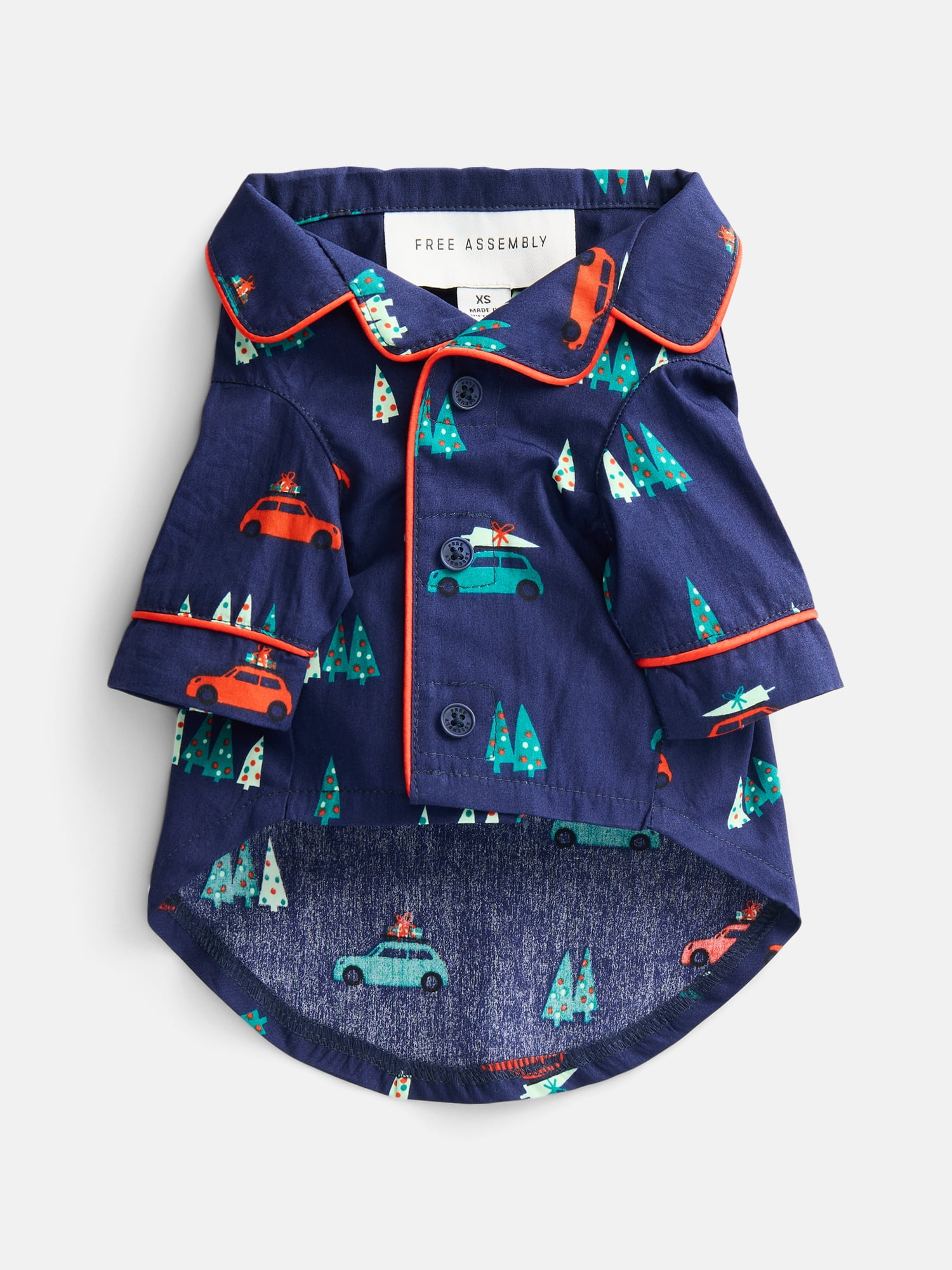 Free Assembly Matching Family Pajamas Pet PJ Shirt 1-Piece, Sizes XS-XXL