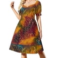 thumbnail image 1 of Vestido de manga corta con círculos coloridos para mujer, ropa de mujer, vestidos de ceremonia, vestido, 1 of 7