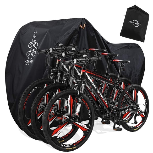 Aiskaer Funda para Bicicleta para 2-3 Bicicletas Impermeable Poliéster Negro Bicicletas eléctricas de Carretera de montaña Resistentes