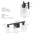 thumbnail image 5 of Hunter - Hartland 3-light Noble Bronze, Medium Size Vanity Light, Dimmable, Transitional Style, for Bedrooms, Dining, Living Rooms - 13079, 5 of 6