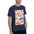 thumbnail image 2 of Bingfone Flowers Birds And Butterflies Men'S Loose Fit Short-Sleeve Pocket T-Shirt, 2 of 7