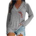 thumbnail image 1 of Tops Para Mujer Blusa de Navidad Camisas de Manga Larga Otoño Moda Causal Cuello en V Camiseta de Perforación en Caliente Odeerbi ODB169304, 1 of 6
