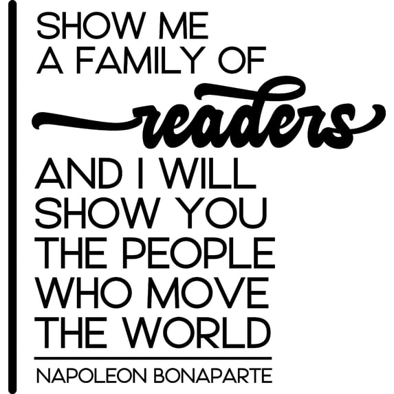 Family Of Readers People Who Move The World N. Bonaparte Wall Decals for Walls Peel and Stick wall art murals Black Medium 18 Inch