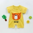 thumbnail image 2 of CheerKidz Baby Girls Boys Summer Short Sleeve Romper One-piece Jumpsuit for 0-15 Months Toddlers,Perfect for Casual Play and Outdoor Activities(Yellow#1,12-15 Months), 2 of 3