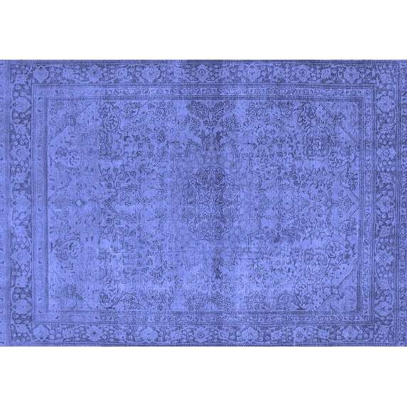 Ahgly Company Indoor Rectangle Oriental Blue Industrial Area Rugs, 5' x 7'