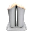 thumbnail image 1 of Estuche organizador de gafas con doble cabezal forrado de felpa de PU para escritorio Plata, 1 of 8