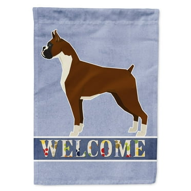 Boxer Welcome Flag Canvas House Size