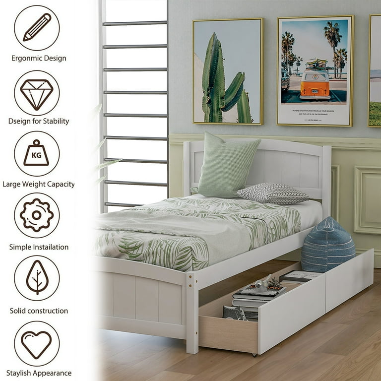 Walmart white 2024 platform bed