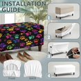 thumbnail image 6 of Jiueut Colorful Dog Paw Print Rectangle Ottoman Cover Folding Storage Ottoman Bench Slipcovers Footrest Stool Covers Washable Footstool Protector Cover with Elastic Bottom, Small, 6 of 7
