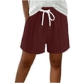 thumbnail image 2 of Byworldtasic Women's Elastic Waist Knee Length Bermuda Shorts with Drawstring Comfort-Fit Casual Shorts, 2 of 6