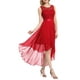 thumbnail image 1 of TRKIYQC Mujer Elegante Vestido Largo, Encaje A-line Sin Mangas Irregular Cuello Redondo Patchwork Big Swing Chiffo Dress TRKIYQC  moda, 1 of 9