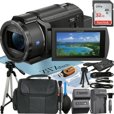 Sony FDR-AX43 4K Ultra HD Handycam Camcorder with 32GB SanDisk Memory Card   Case   Tripod   ZeeTech Accessory Bundle
