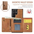 thumbnail image 3 of Dteck Magnetic for Samsung Galaxy S25 Ultra Case with Detachable Wallet, RFID Blocking Card Holder PU Leather Flip Stand Shockproof 2 In 1 Phone Case for S25 Ultra,Brown, 3 of 6