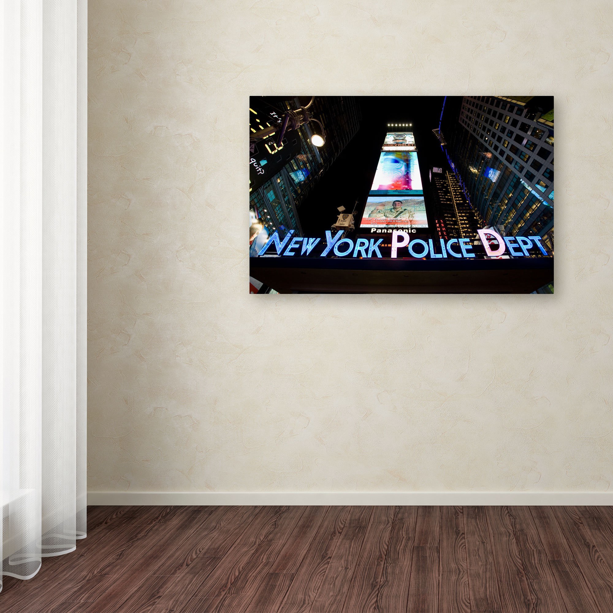 Trademark Fine Art "NYPD In Blue Neon" Canvas Art by Yale Gurney