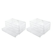 Kenney Storage Made Simple 4-Drawer Bathroom Countertop Organizer, Clear, 2 Sets