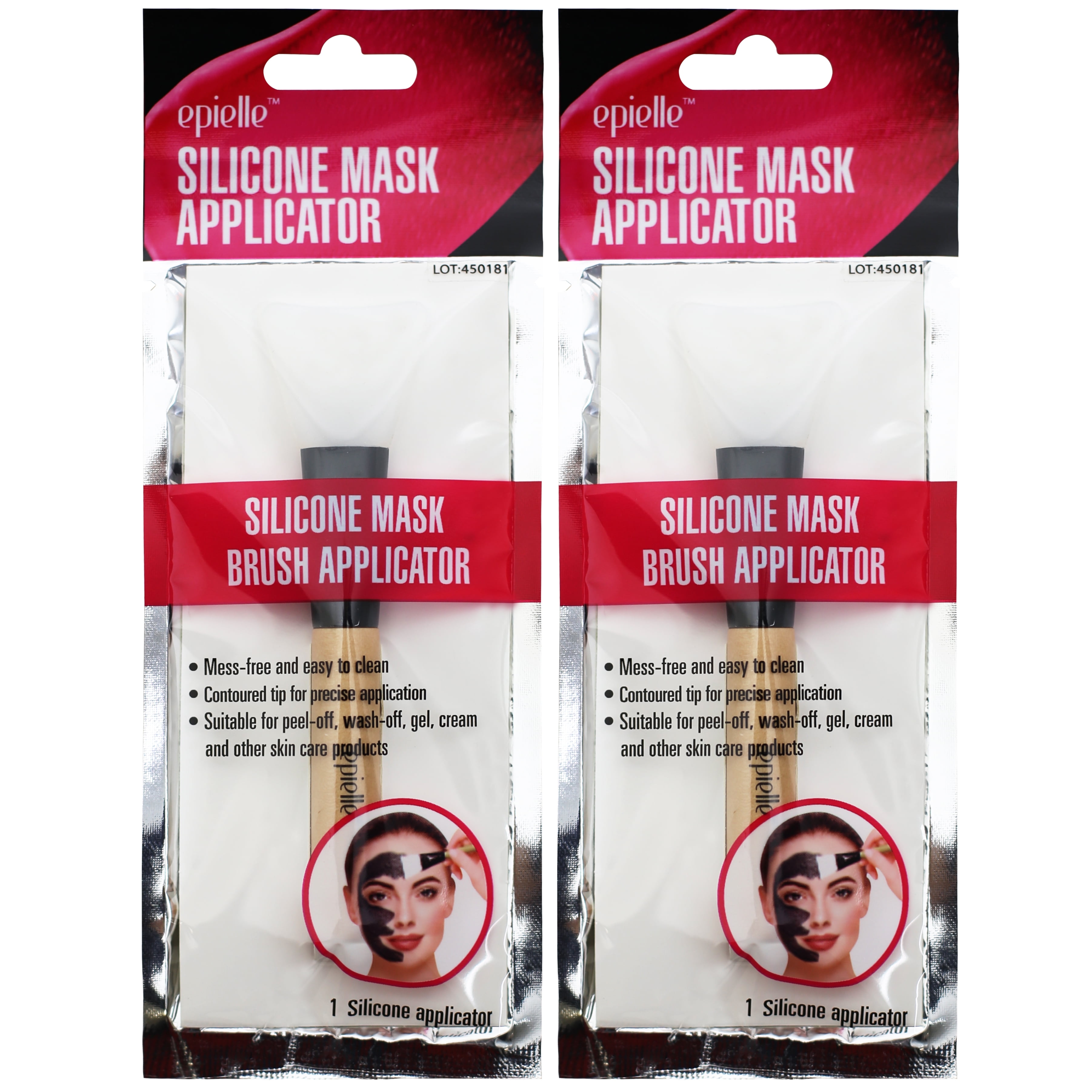 Epielle Silicone Mask Brush Applicator (2 pack) 5 Pack Simple Revitalizing Eye Roll-On Wakes up Tired Eyes Sensitive 0.5 Oz Each