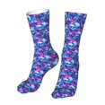 thumbnail image 6 of Cauagu blue Skull purple flower Pattern Fun Novelty Crew Socks,Casual Athletic Socks Neutral Socks Cozy Crew Socks Christmas Gift, 6 of 7