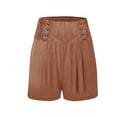 thumbnail image 4 of Timegard Shorts for Women Elastic High Waist Button Loose Shorts Lightweight Summer Beach Casual Shorts, 4 of 5