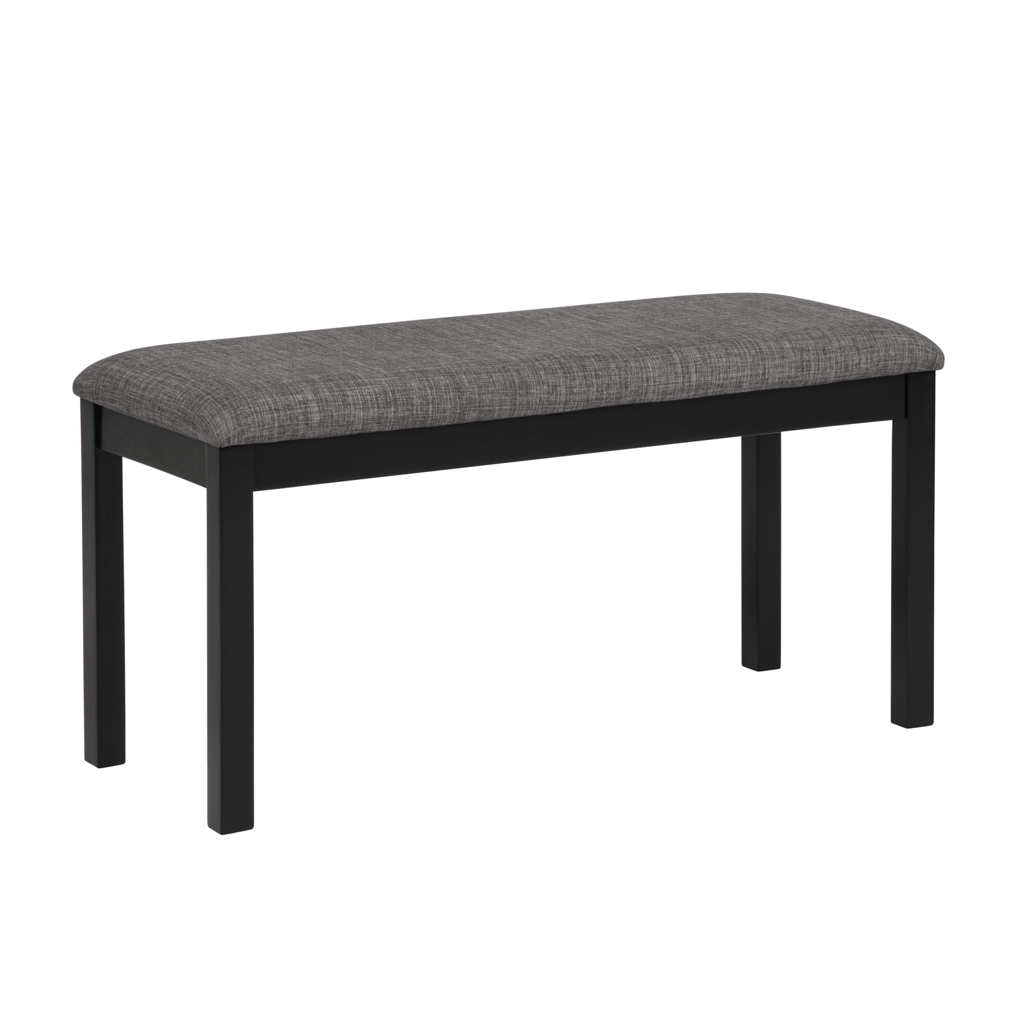 Gewnee Dining Set for 6,Farmhouse 6 Piece Dining Table Sets with Bench,Rectangle Wood Kitchen Table and 4 Upholstered Chairs.Light Grey & Black