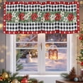 thumbnail image 5 of Christmas Valances for Windows, 42 x 18in, Winter Floral Snowflakes Vintage Black White Geeks Rod Pocket Kitchen Valance Curtain Light Filtering Window Treatments for Living Room Bedroom, 1 Panel, 5 of 7