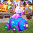 thumbnail image 7 of KITBONIS 4ft Inflatable Easter Bunny Decoration Garden Yard Easter Shopping Mall Backdrop Decorations Rabbit in Carrot Car Inflatable Decor, 7 of 7
