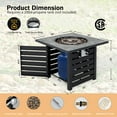 thumbnail image 4 of Costway 32" Square Propane Fire Pit Table for Patio w/Lava Rocks Rain Cover 50,000 BTU, 4 of 10