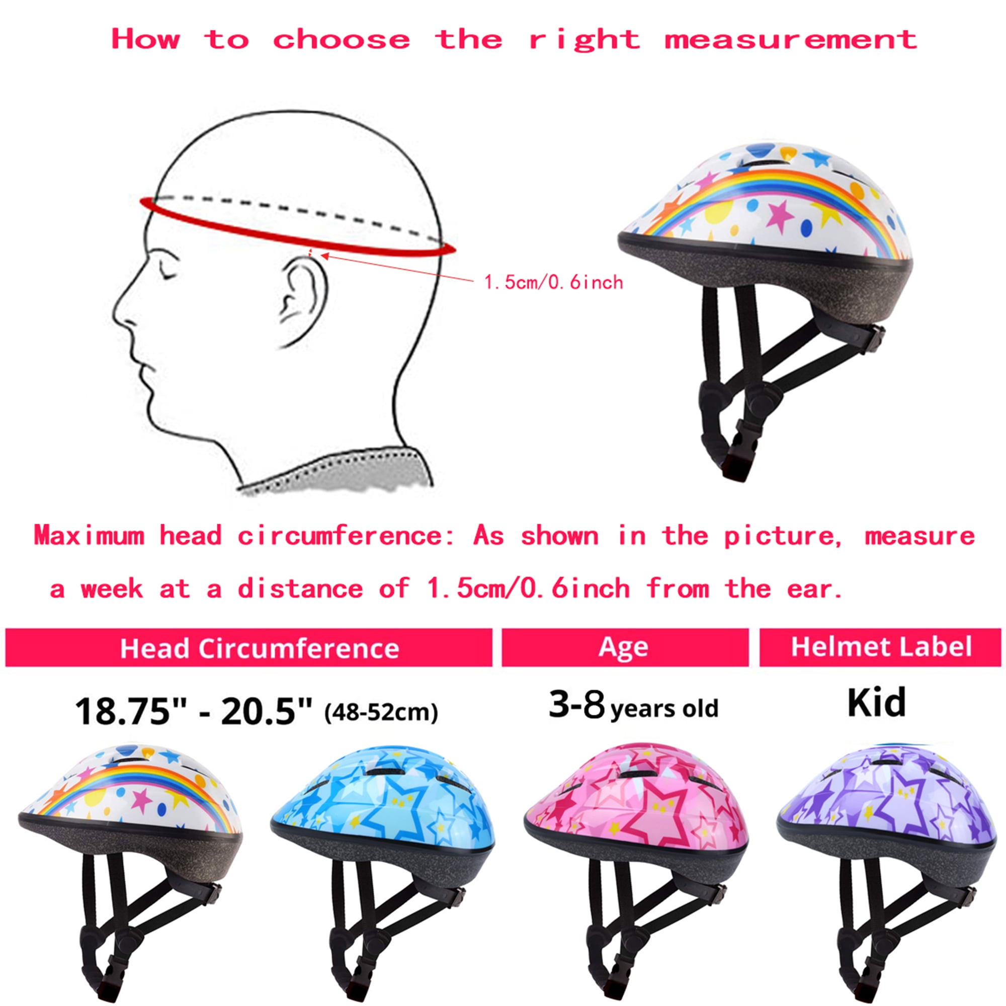 YouLoveIt 7 Pcs Kids Protective Gear Set Kids Bike Helmet, Adjustable Toddler Bike Helmet, Kids Boys Girls Skating Helmet Knee Pads Elbow Pads Wrist Pads for Bicycles Skateboards, Scooters, Roller