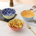 thumbnail image 4 of Cereal Bowl Porcelain Soup Bowls - 6.25 inch Ceramic Bowl Set Kitchen - 23 oz Deep Colorful Bowls Set of 6, 4 of 6