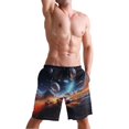 thumbnail image 5 of Dailycode Men's Quick Dry Swim Trunks Beach Shorts Casual Summer Board Shorts with Pockets, Race Car and Planet, 5 of 8
