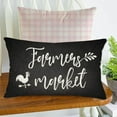 thumbnail image 3 of Farmers Market Pillow Covers 12x20 Inch Rooster Wheat Simple Black Quote Decorative Farmhouse Cotton Linen Throw Pillow Cases for Home Sofa Couch Decor, 3 of 5